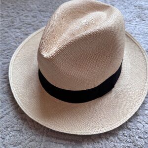 J. Crew Beige Fedora with Black Band